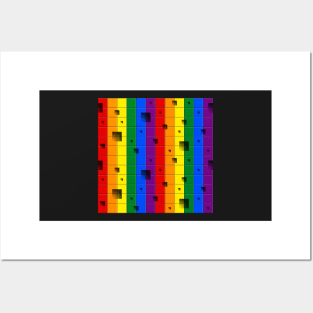 LGBTI flag colors seamless pattern (stripes and squares) Posters and Art